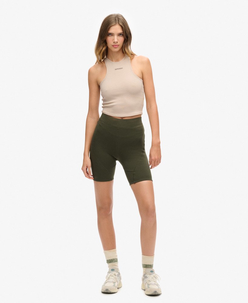 tech cycling shorts in donker mosgroen