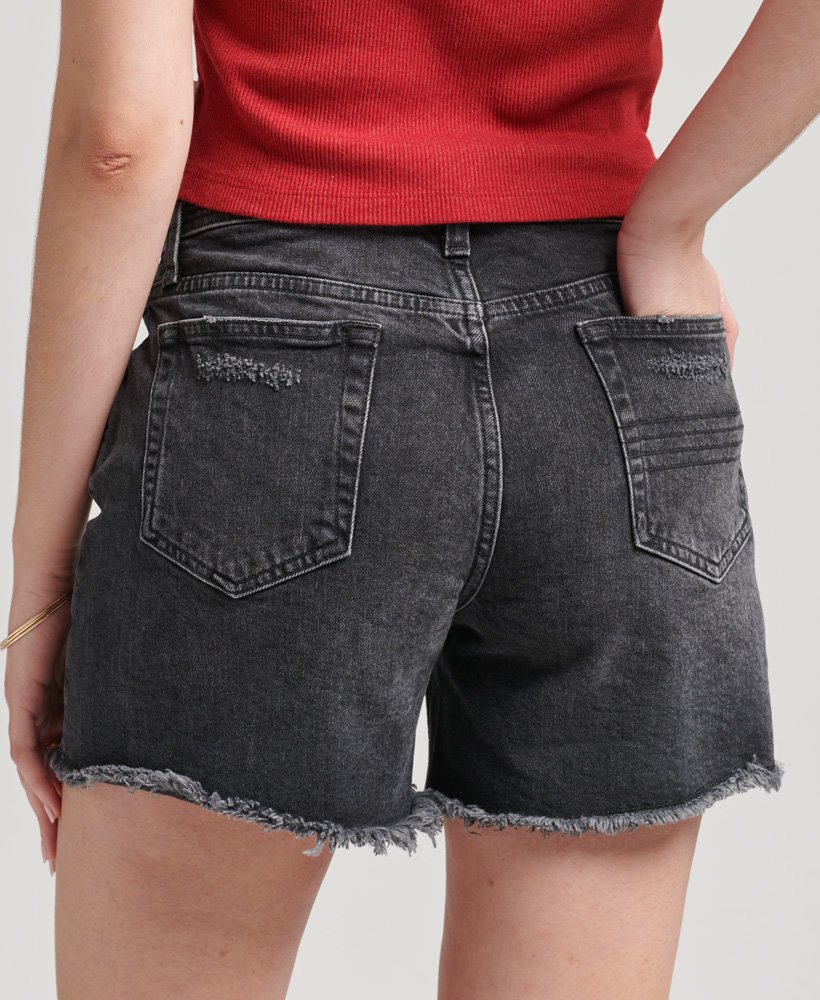 slim fit shorts met middelhoge taille in wolcott black stone