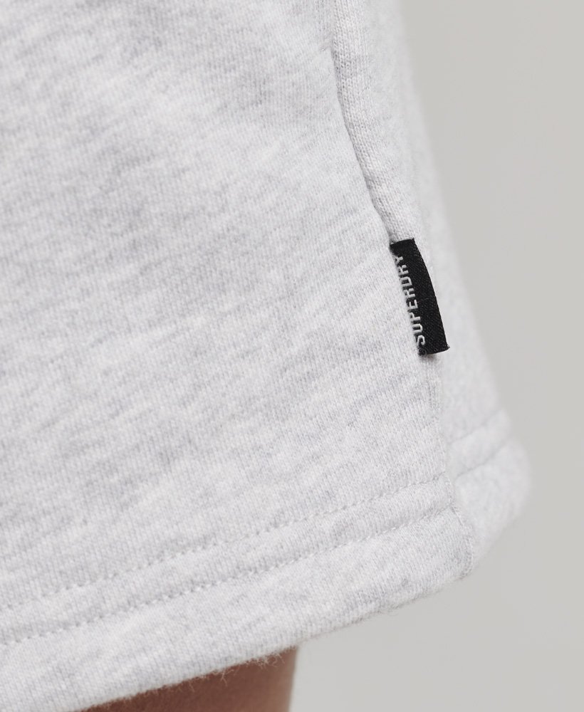 biologische katoenen shorts met vintage logo in glacier grey marl.