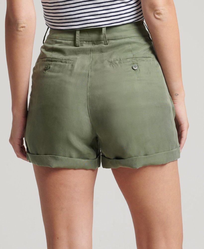 cupro shorts in thyme
