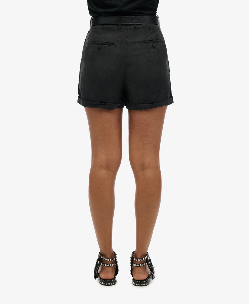 cupro shorts in zwart