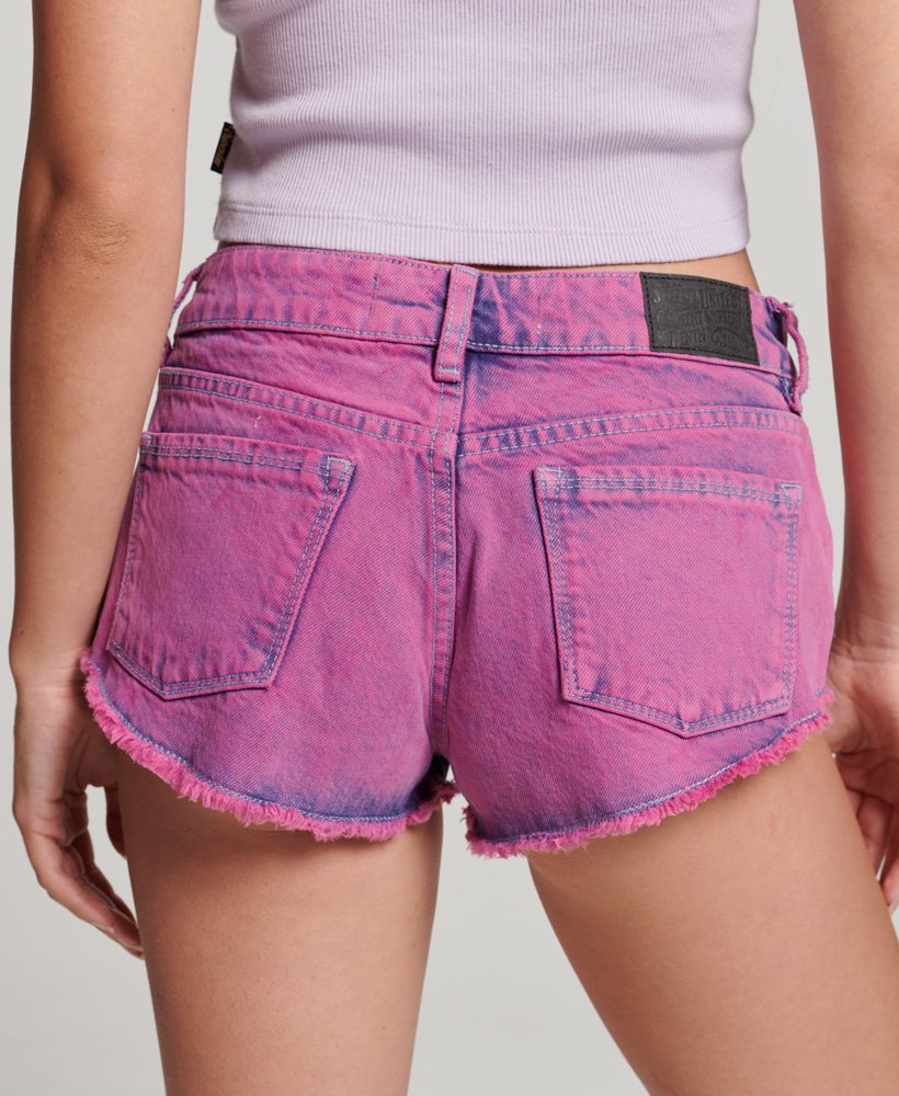 gewassen korte broek in roze wassing