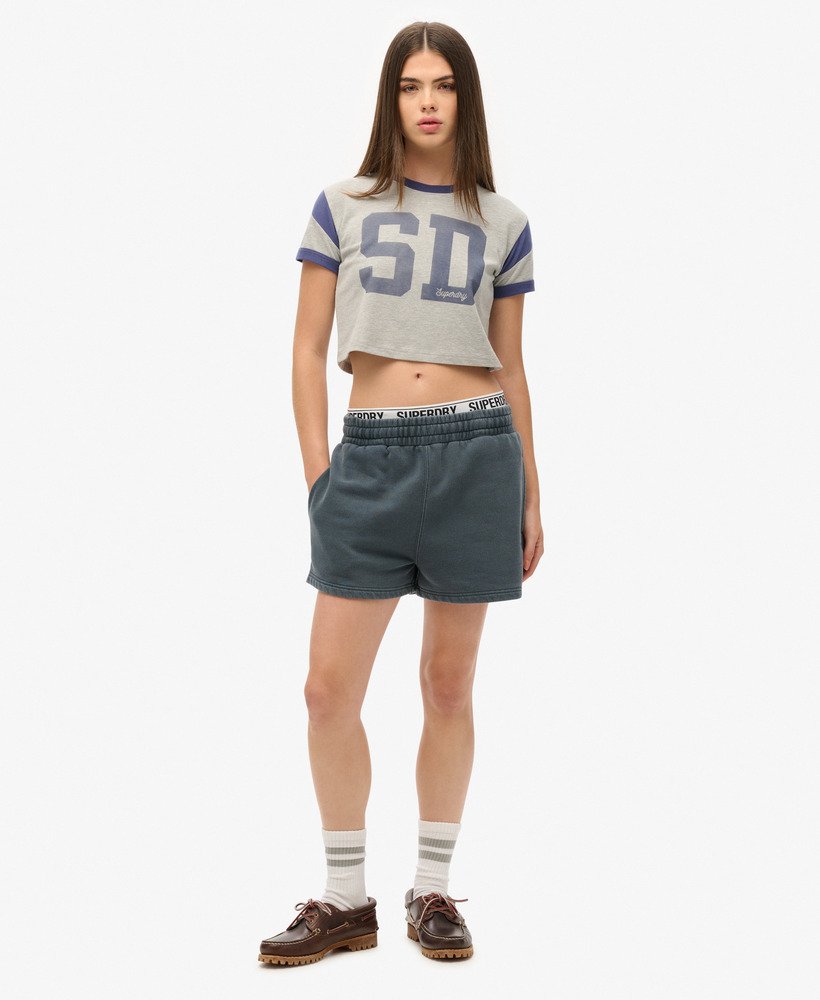 vintage wash sweat shorts in eclipse navy