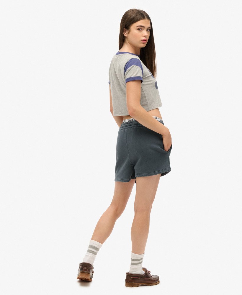 vintage wash sweat shorts in eclipse navy