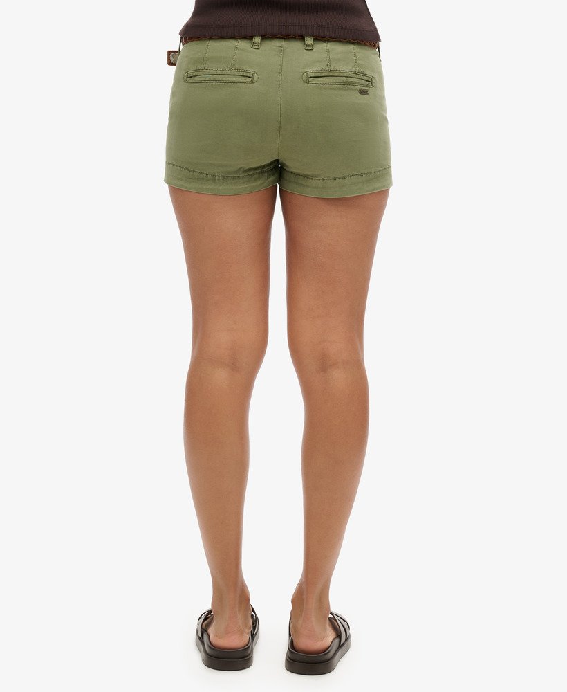 chino hot shorts in olijfgroen kaki