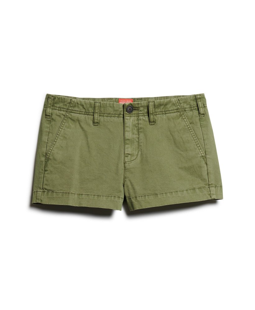 chino hot shorts in olijfgroen kaki