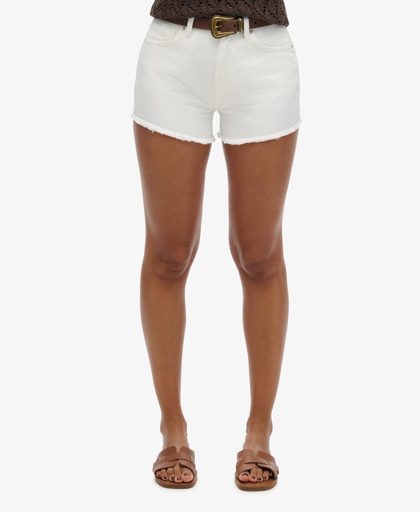 high rise denim shorts in optic