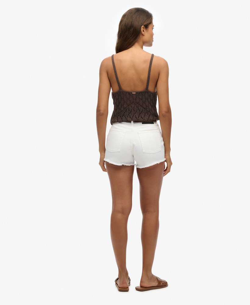 high rise denim shorts in optic
