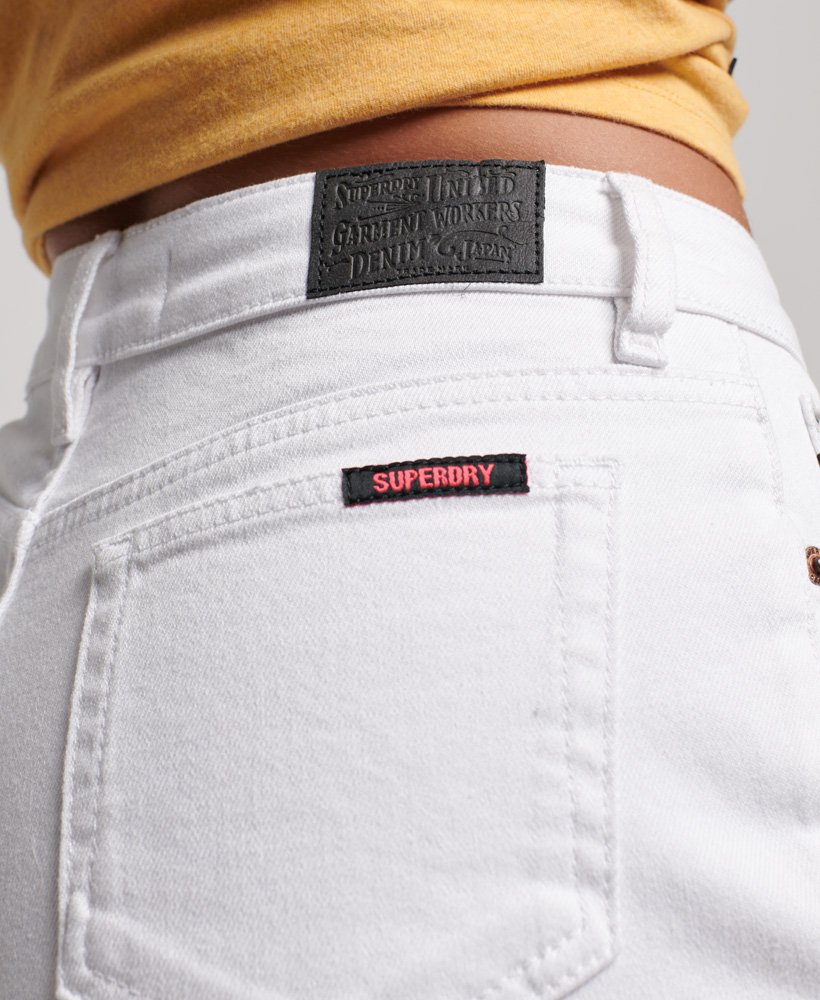vintage slim fit shorts met middelhoge taille in optic