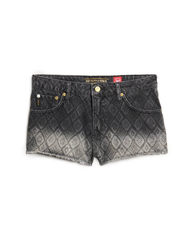 denim hot shorts in wolcott blackstone aop