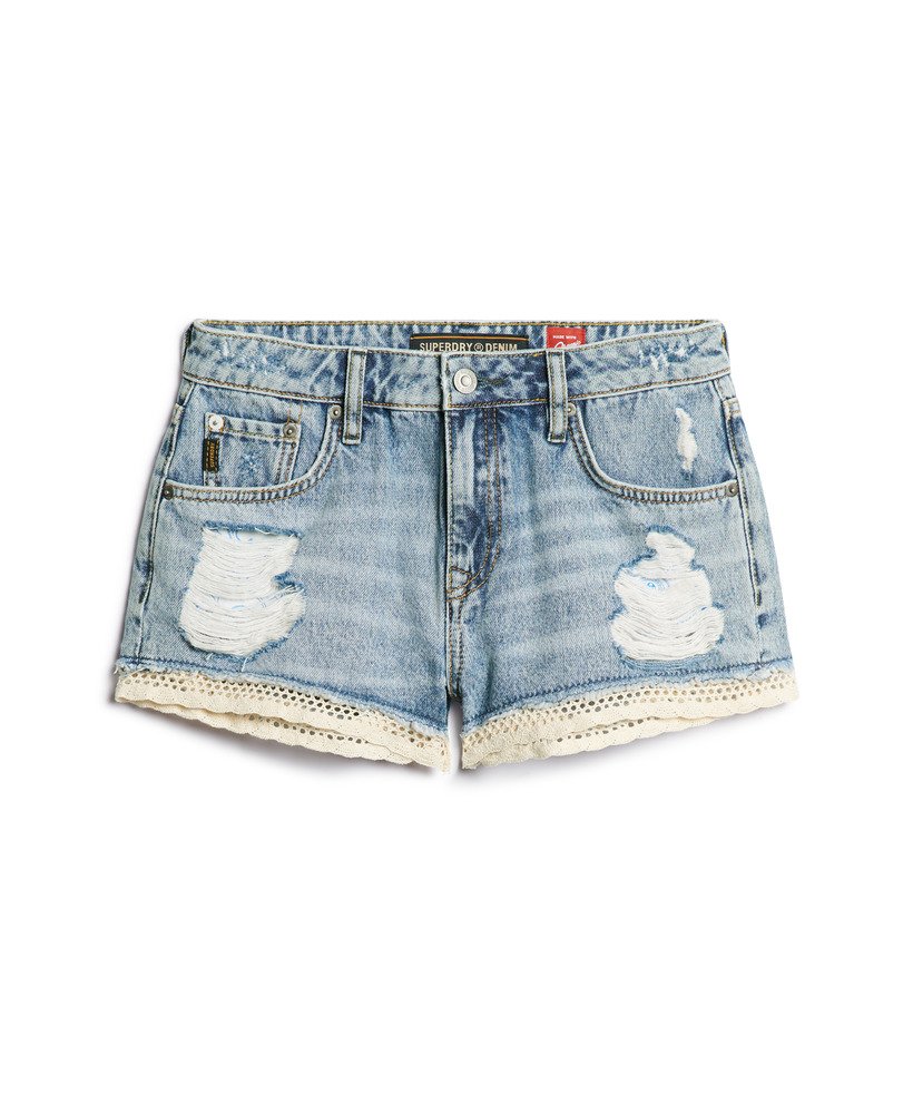denim hot shorts in lentestijl vintage op maat gemaakt