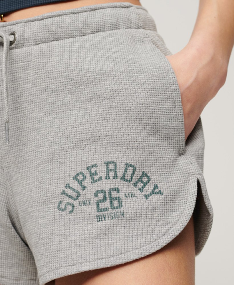 athletic essential waffle shorts in grey marl