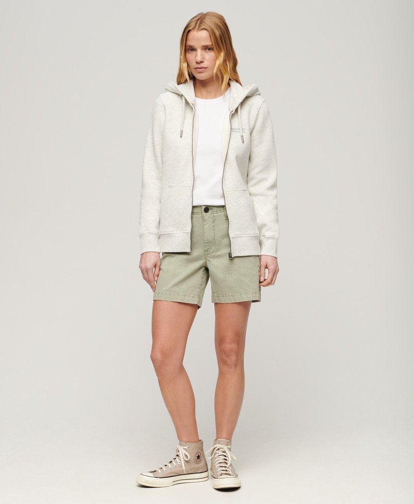 klassieke chino shorts in stoffig mintgroen