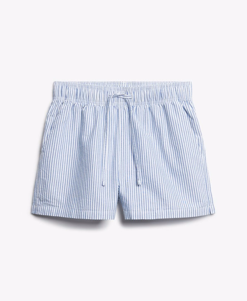 Biologisch katoenen gestreepte shorts met elastische tailleband