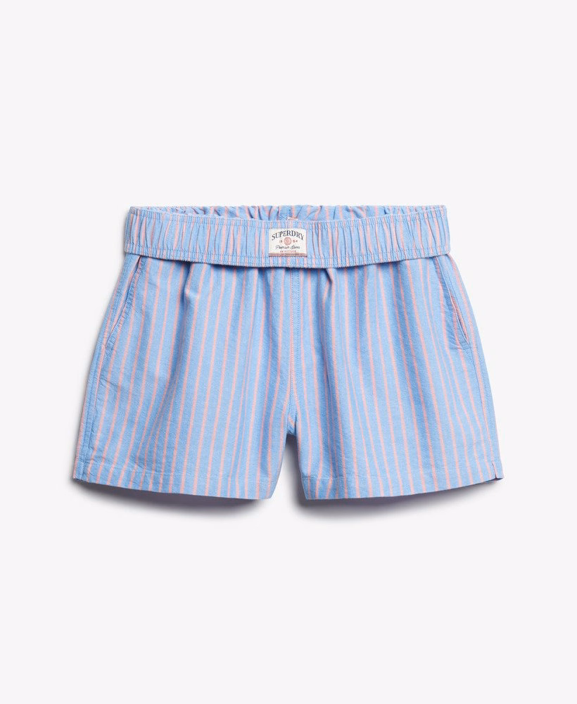 Biologisch katoenen gestreepte shorts met elastische tailleband