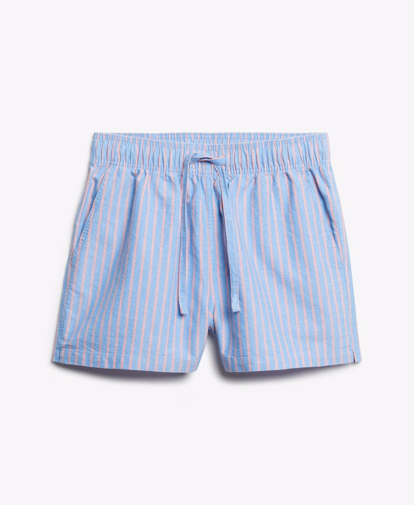 Biologisch katoenen gestreepte shorts met elastische tailleband