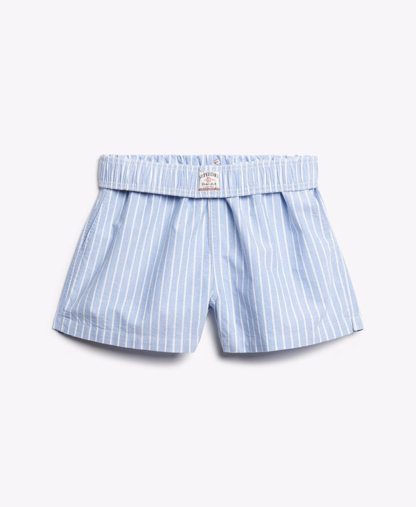Biologisch katoenen gestreepte shorts met elastische tailleband