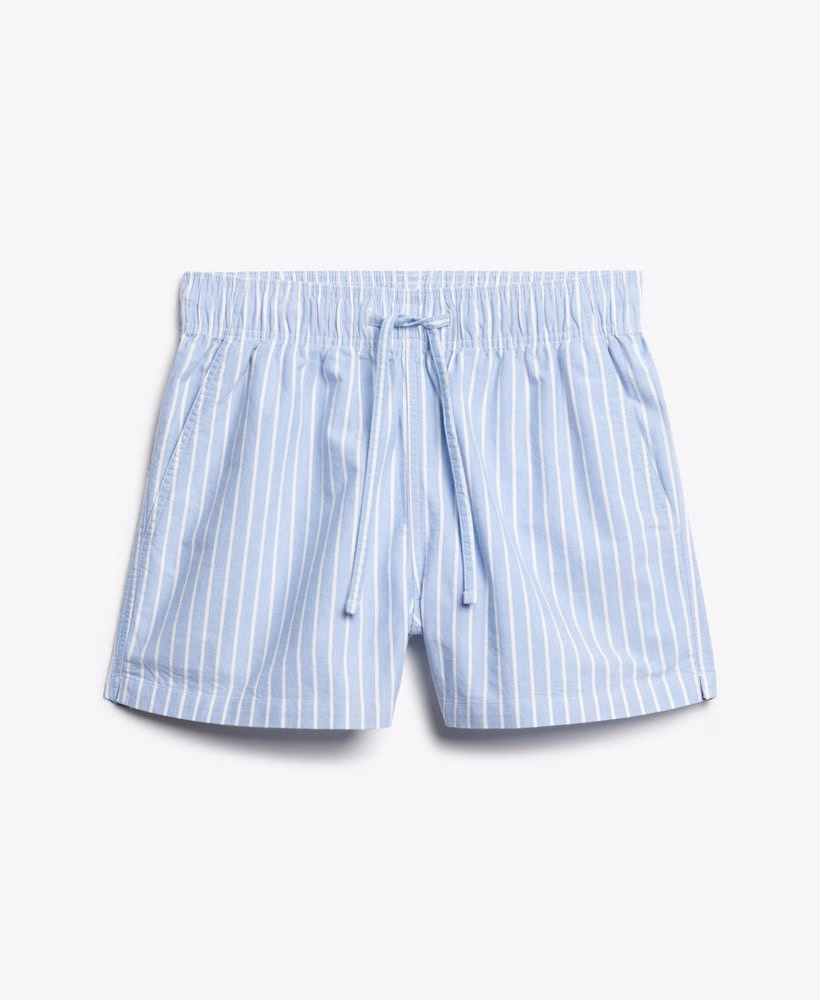 Biologisch katoenen gestreepte shorts met elastische tailleband