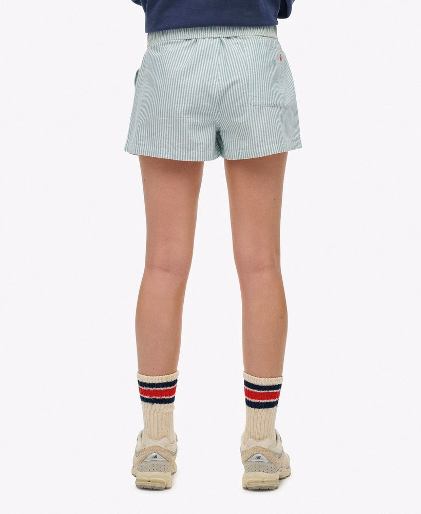 Biologisch katoenen gestreepte shorts met elastische tailleband