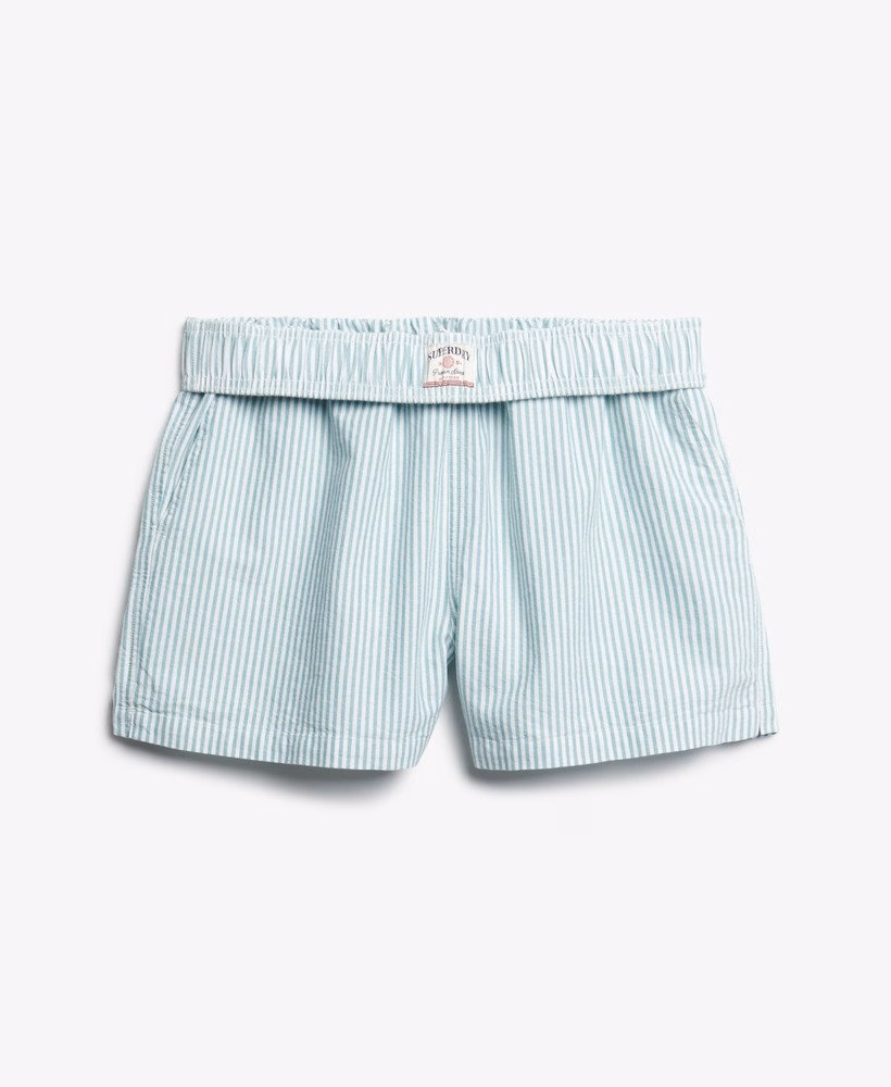 Biologisch katoenen gestreepte shorts met elastische tailleband