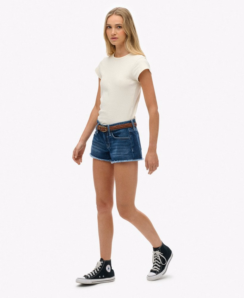 Laag uitgesneden denim hot shorts