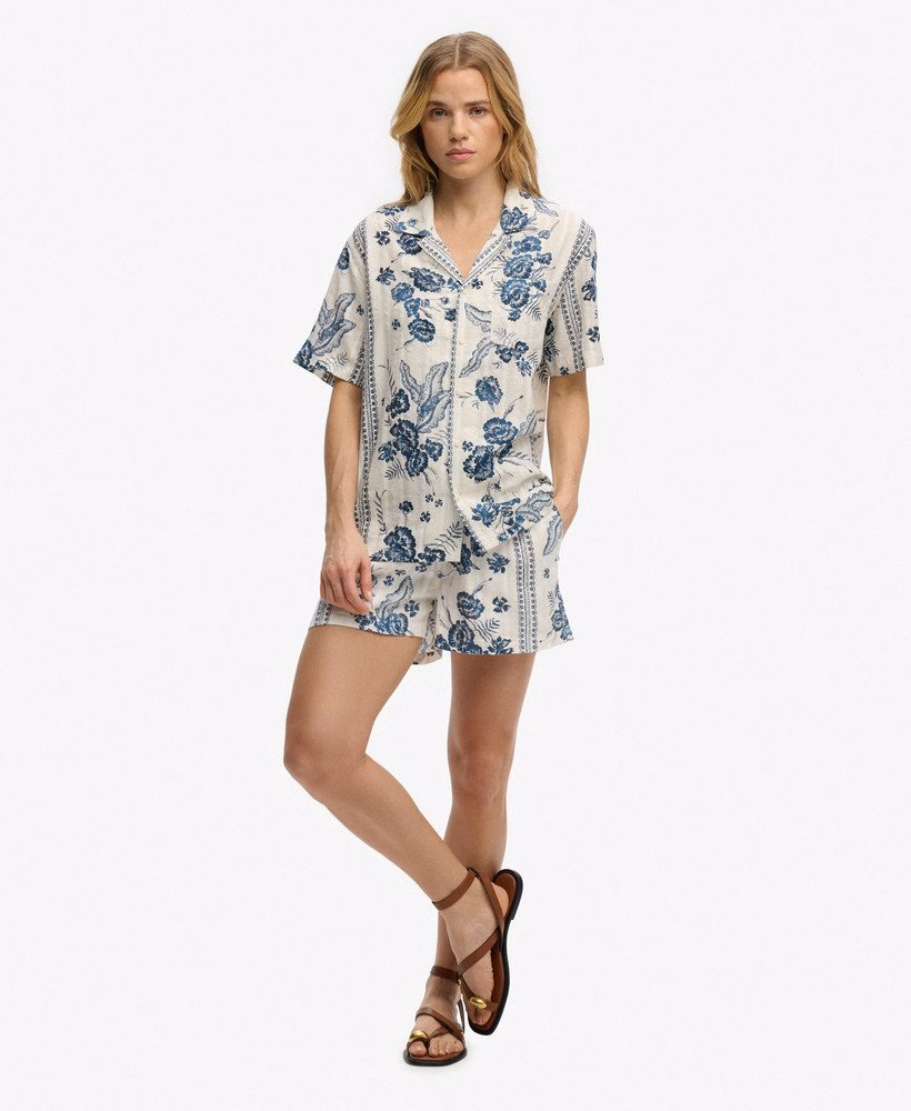 Katoenen strandshorts met print
