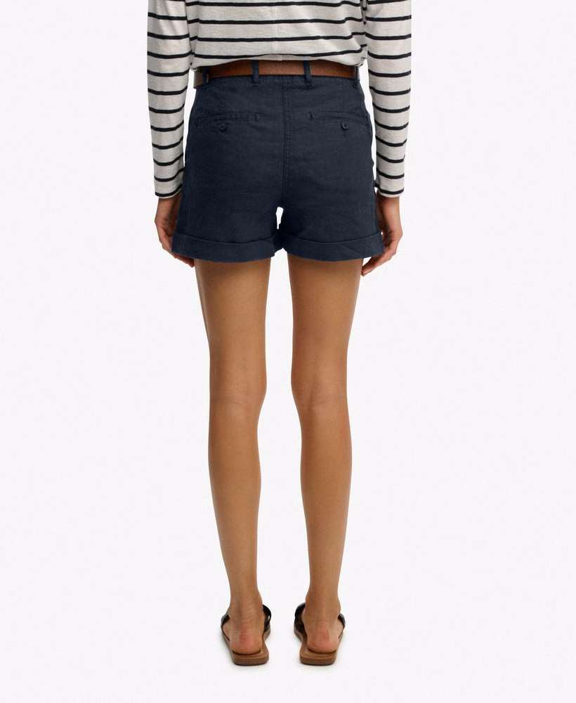 Middelhoge linnen shorts