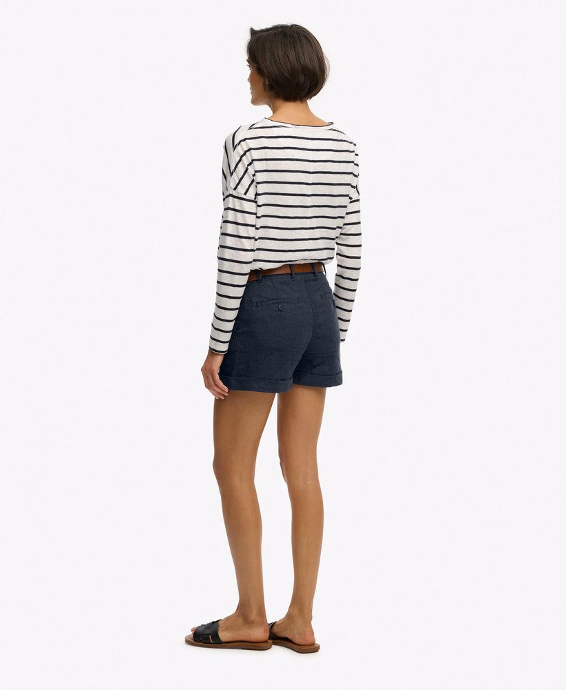 Middelhoge linnen shorts