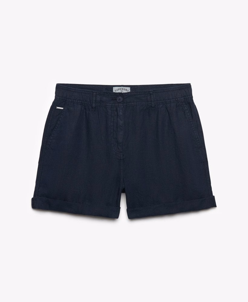 Middelhoge linnen shorts