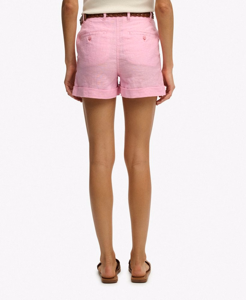 Middelhoge linnen shorts