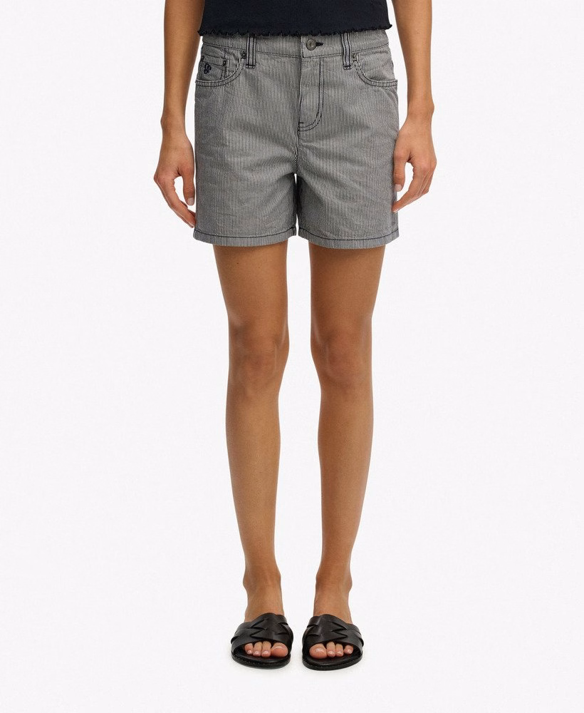 Middelhoge gestreepte shorts