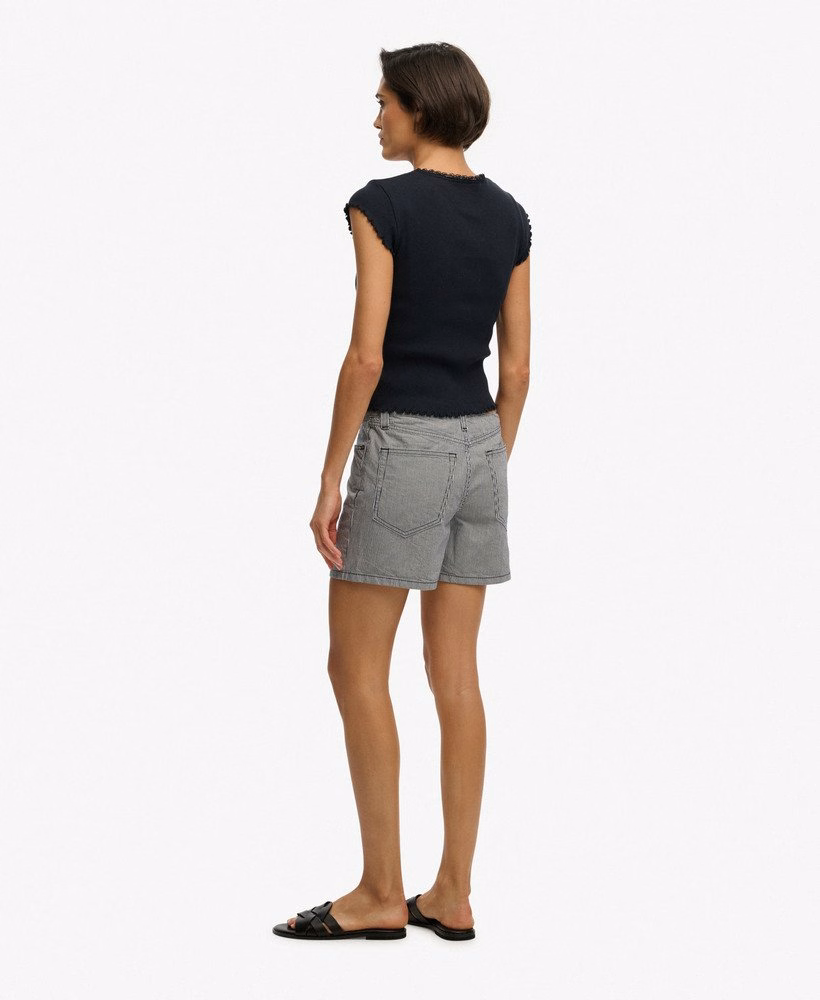 Middelhoge gestreepte shorts