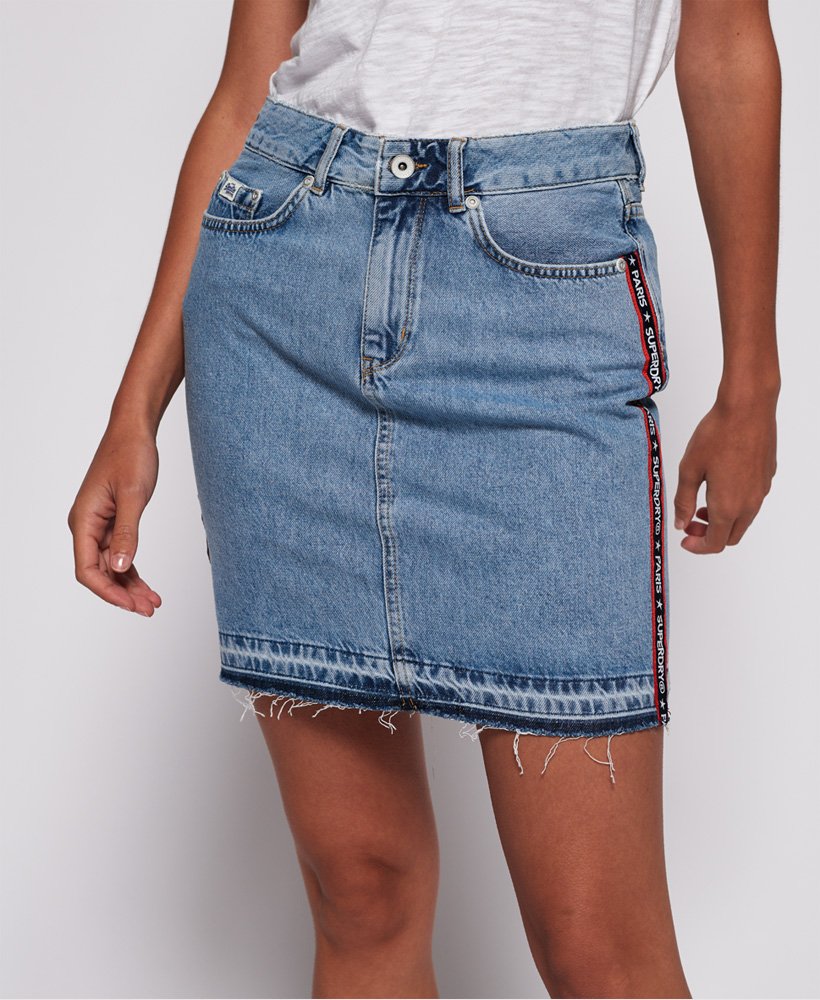 denim minirok in puur blauw