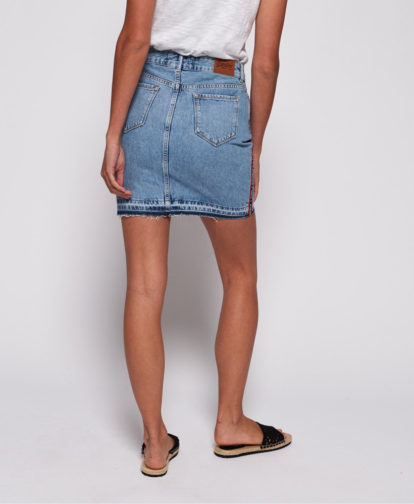 denim minirok in puur blauw