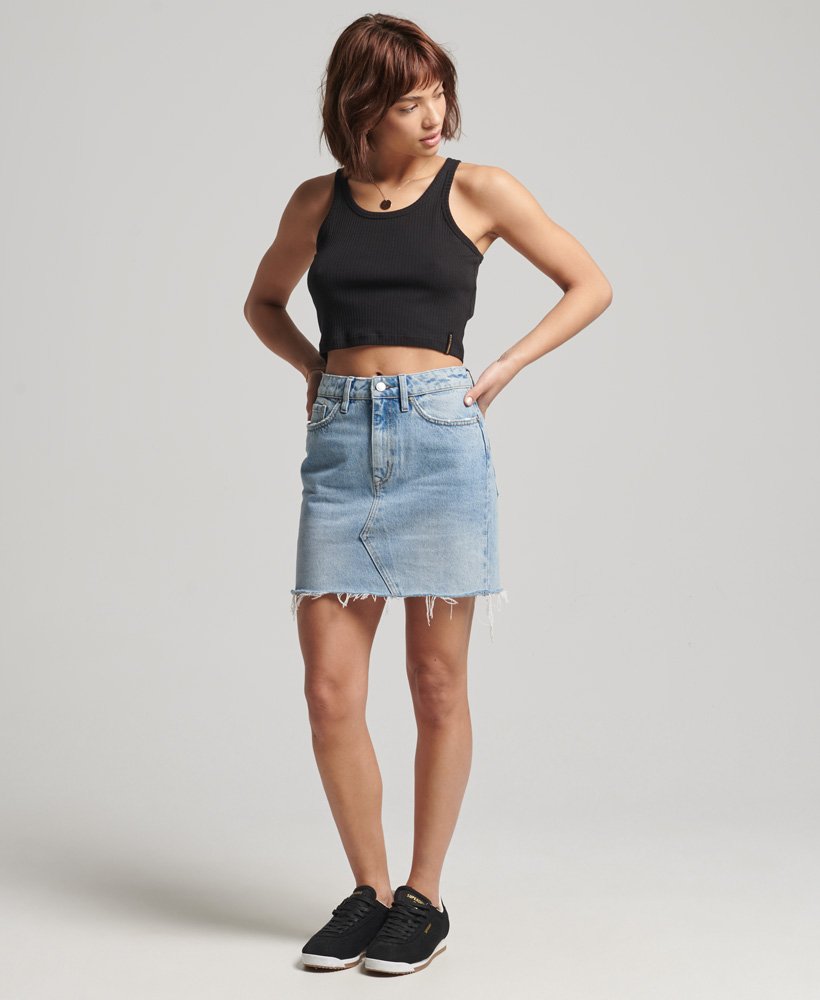 denim minirok in florence light vintage