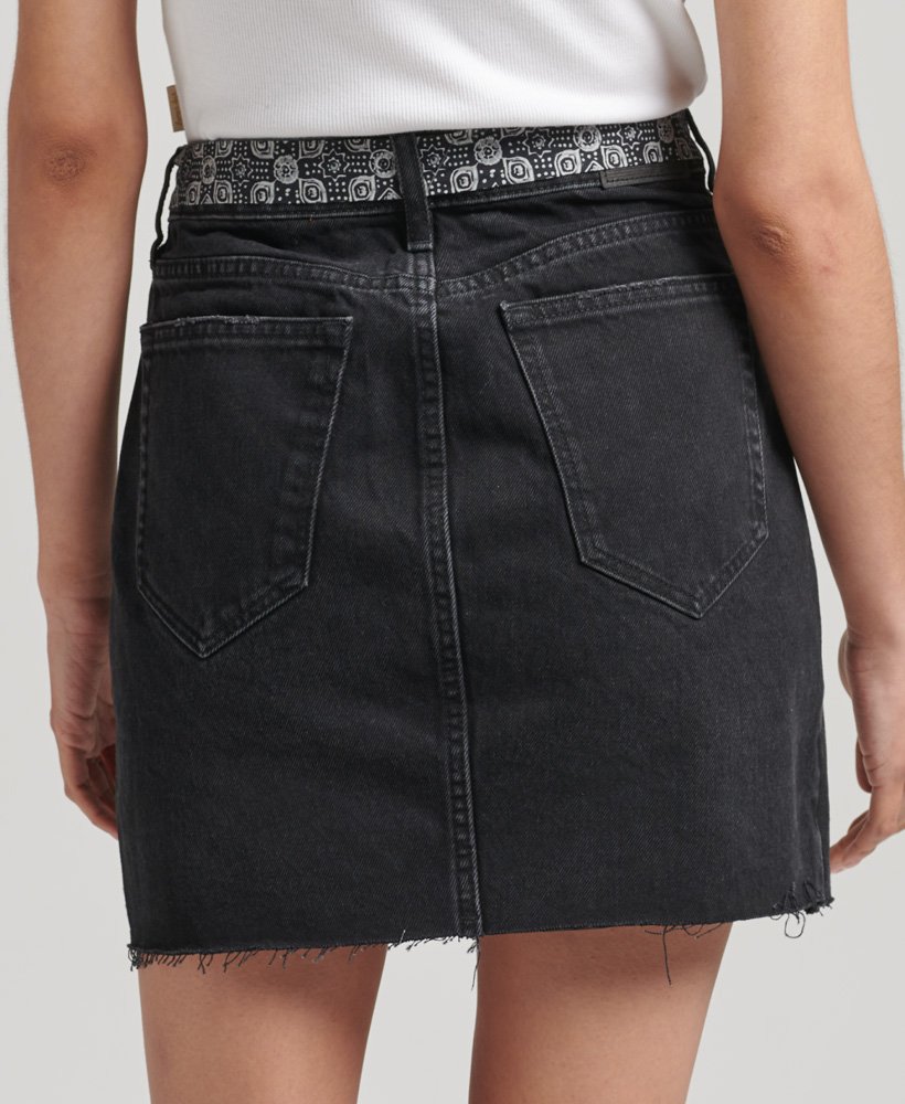 denim minirok in vintage jessy-zwart