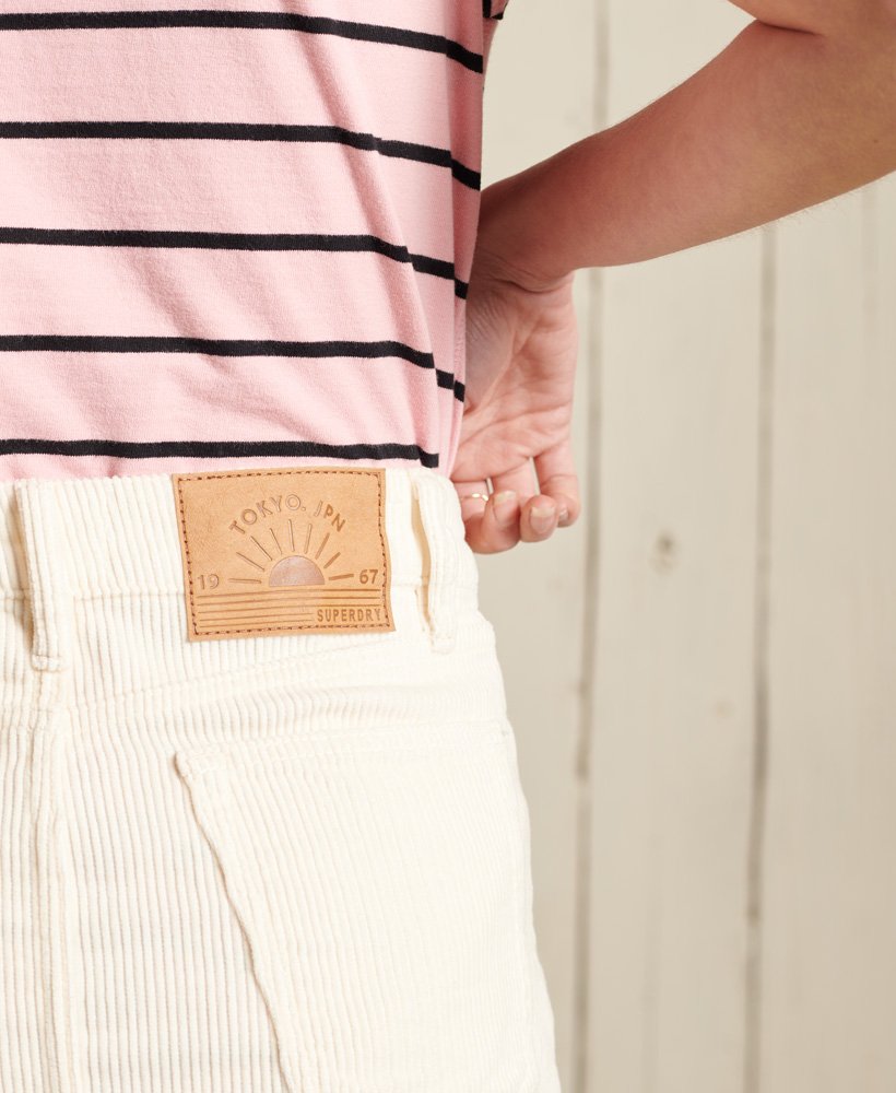 corduroy minirok in oesterkleur