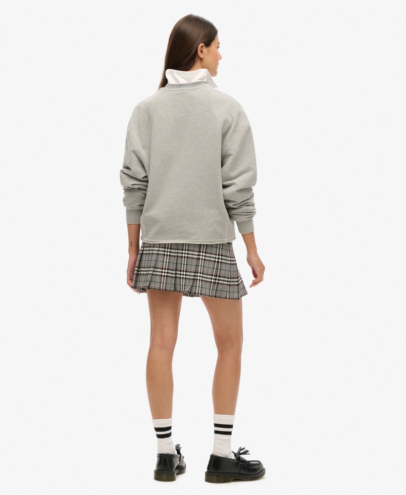 vintage geplooide minirok van tweed in diverse kleuren.