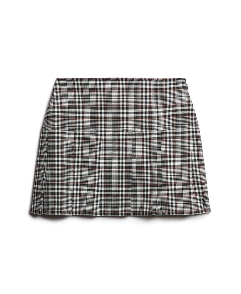 vintage geplooide minirok van tweed in diverse kleuren.