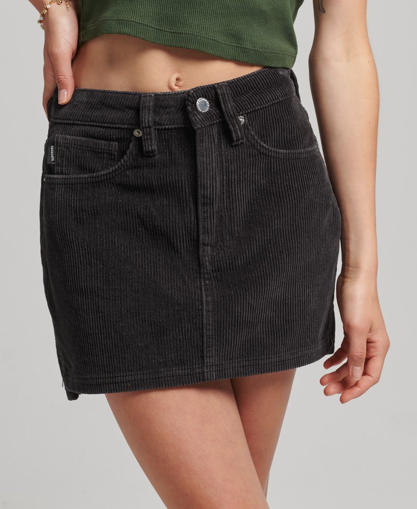 corduroy minirok in bison black