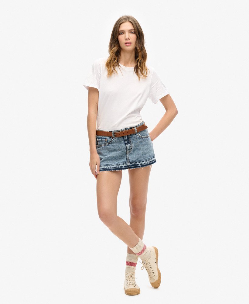 denim minirok in vintage lentestijl op maat gemaakt