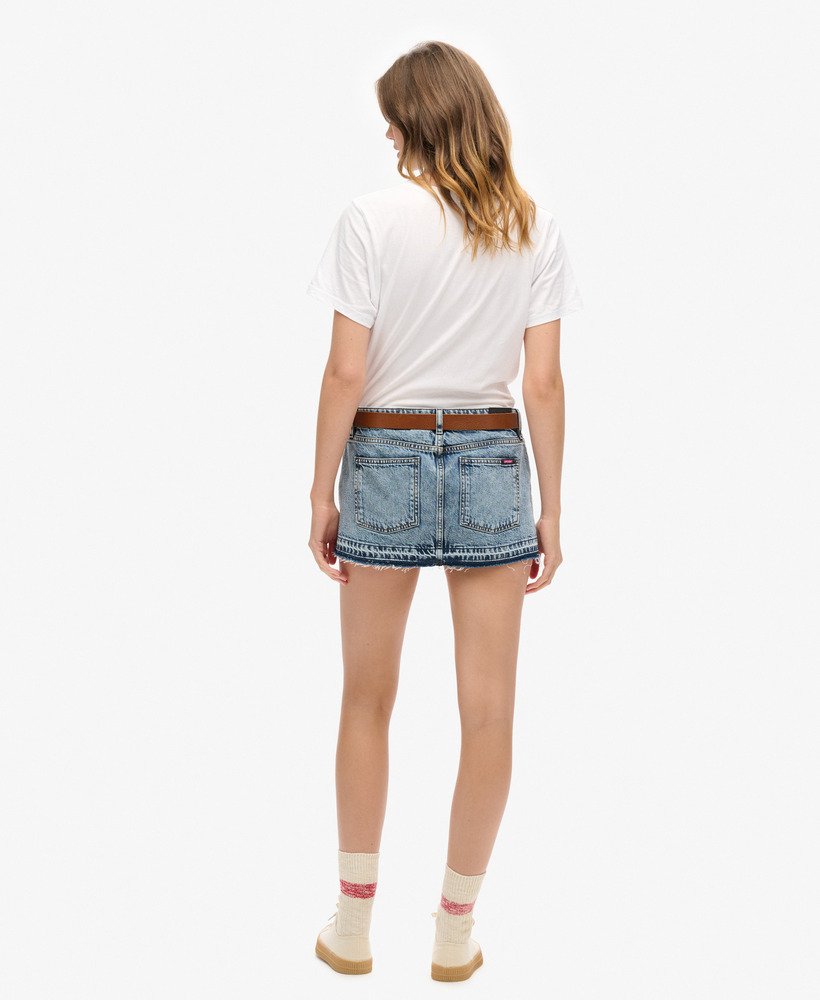 denim minirok in vintage lentestijl op maat gemaakt