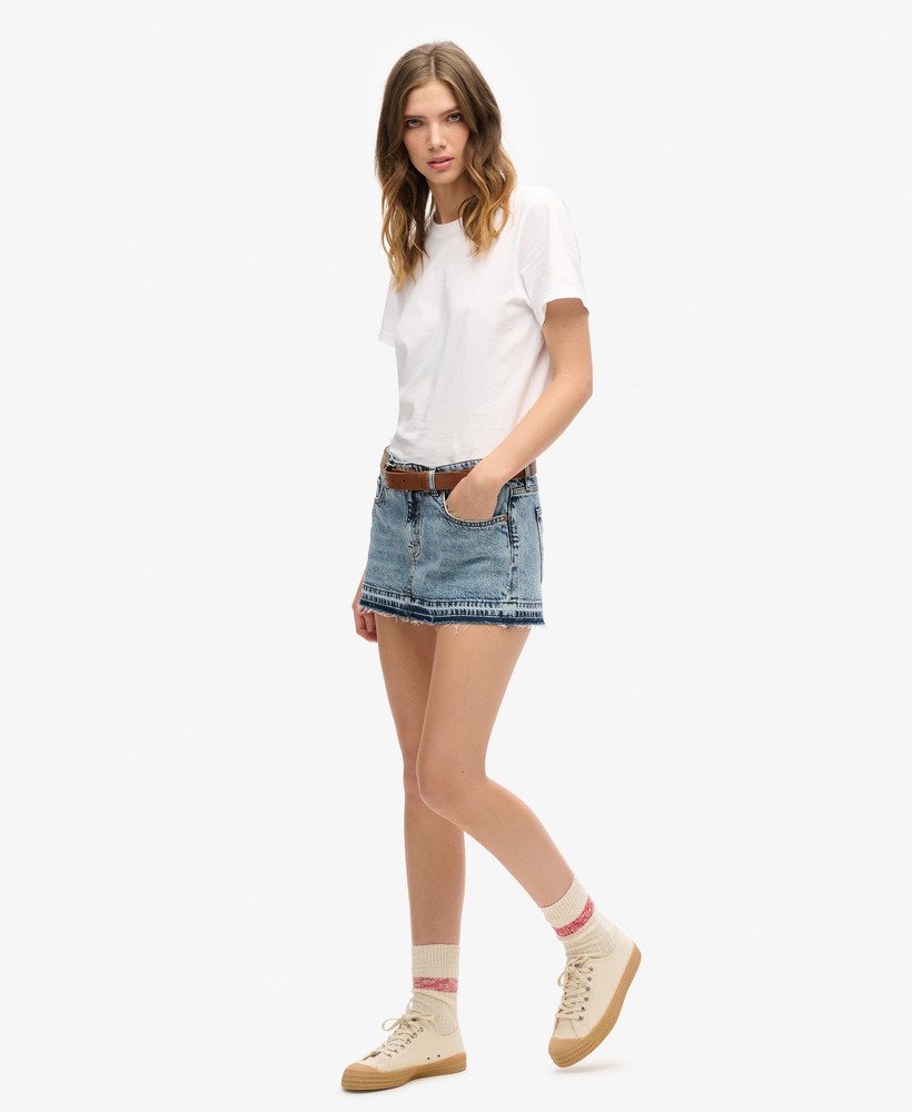 denim minirok in vintage lentestijl op maat gemaakt