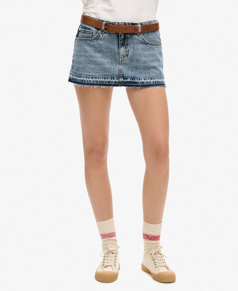 denim minirok in vintage lentestijl op maat gemaakt
