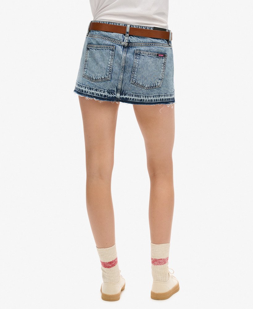 denim minirok in vintage lentestijl op maat gemaakt
