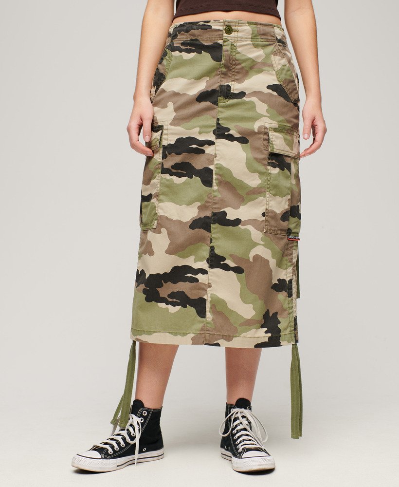 cargo midi rok in jasje camouflage