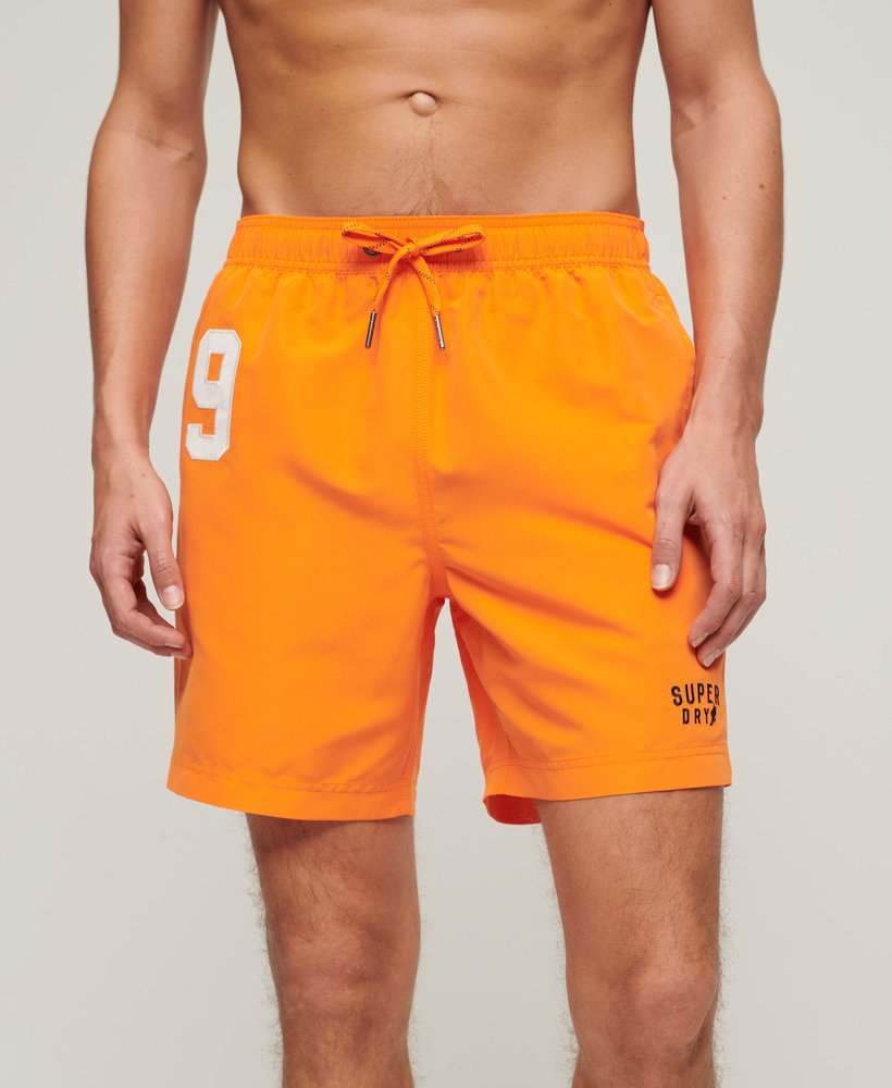 gerecyclede polo zwembroek van 43 cm in oranje tijgerprint