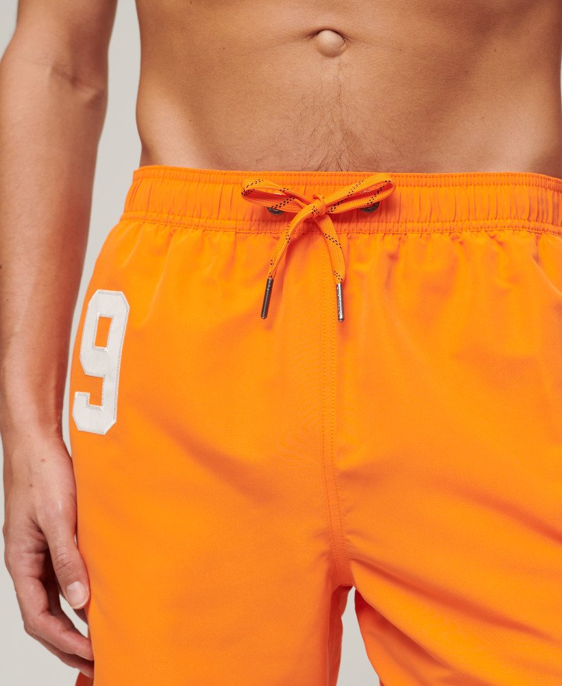 gerecyclede polo zwembroek van 43 cm in oranje tijgerprint