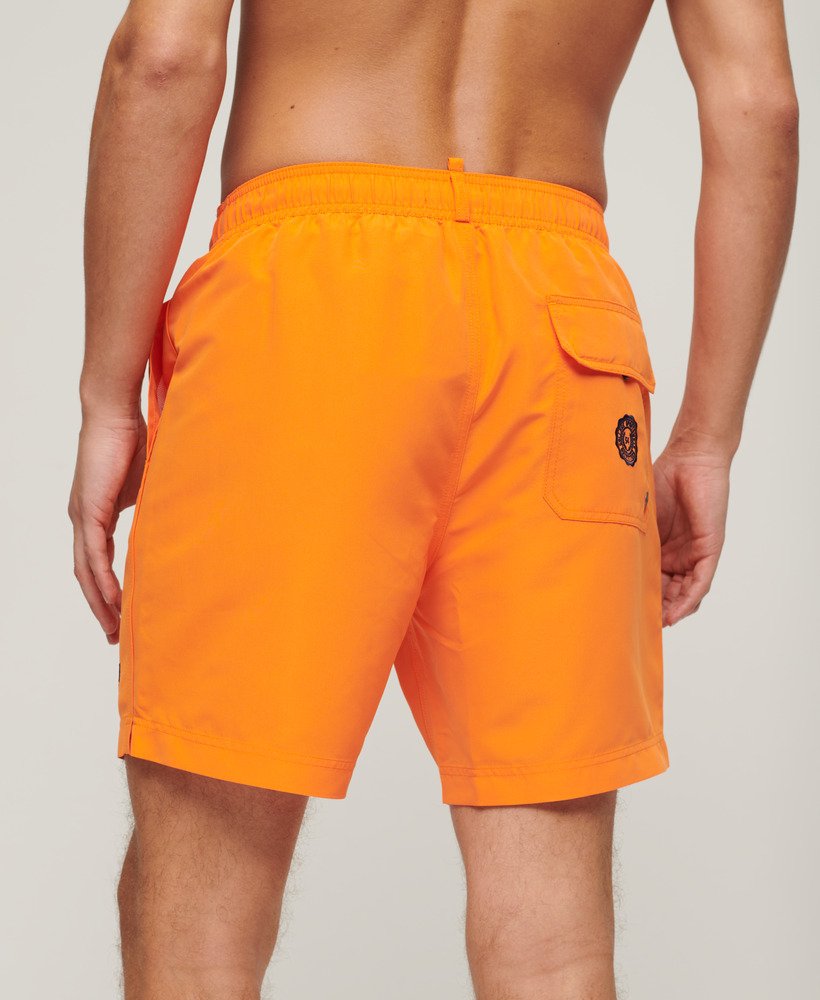 gerecyclede polo zwembroek van 43 cm in oranje tijgerprint