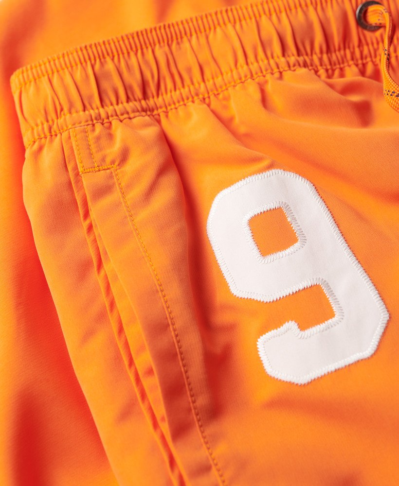 gerecyclede polo zwembroek van 43 cm in oranje tijgerprint